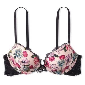 Victoria’s Secret Rose Embroidered Push Up Bra | 34DD